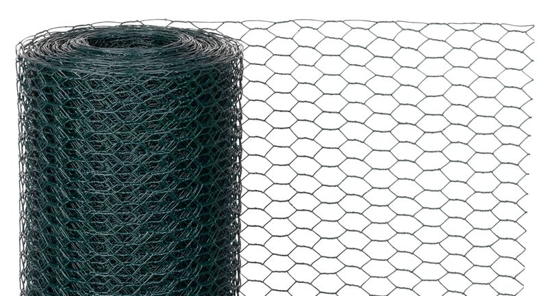 Plasă hexagonală PVC GARDEN HEX 1 m x 10 m, ochi 25 mm, fir 1,0 mm, verde RAL 6005 (Strend Pro Garden)