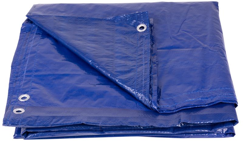 Prelată Tarpaulin Poolco Ø 3,6 m, 120 g/m², de acoperire, albastră, rotundă, cu ochiuri