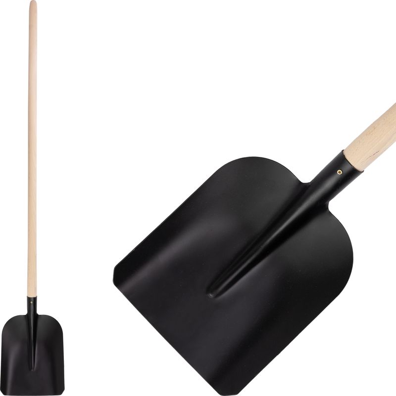 Lopată Strend Pro Garden S504B.WH 7130, neagră, 28x23,5 cm, coadă din lemn