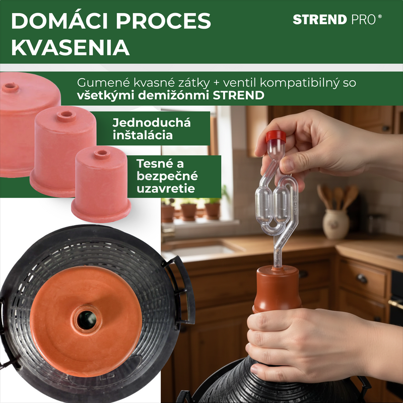 Damigeană din sticlă 10L pentru vin și țuică Strend Pro, cu husă de protecție din plastic și dop