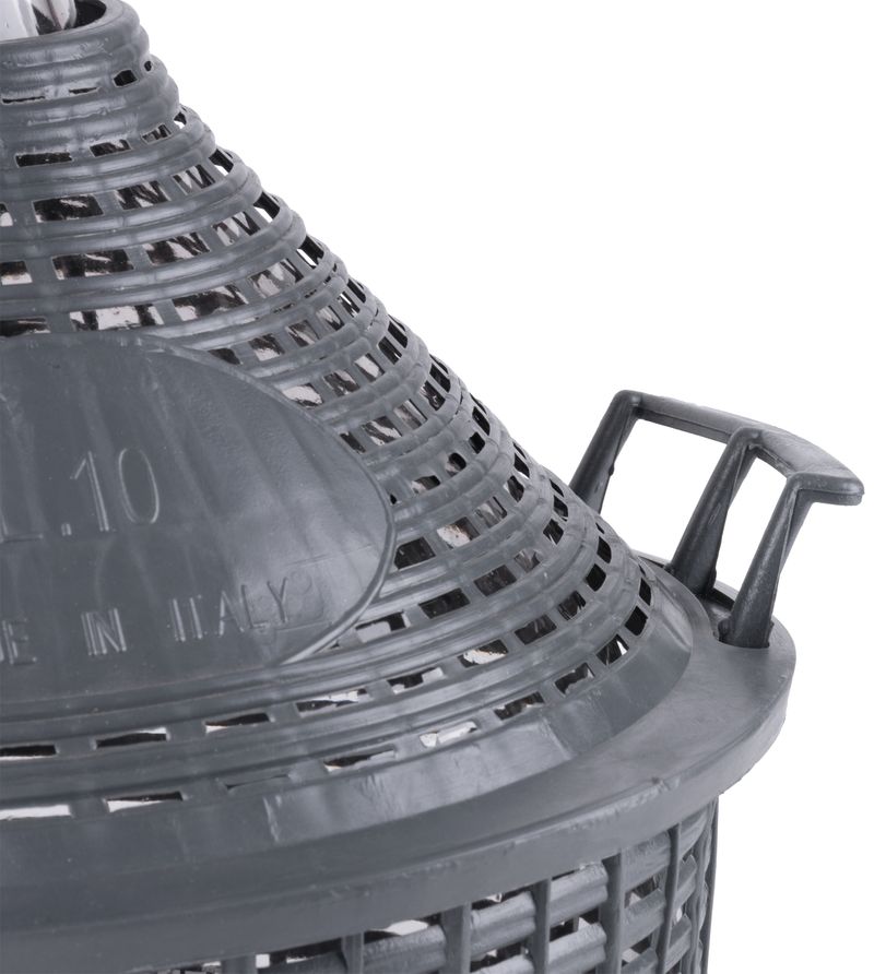 Damigeană din sticlă 10L pentru vin și țuică Strend Pro, cu husă de protecție din plastic și dop