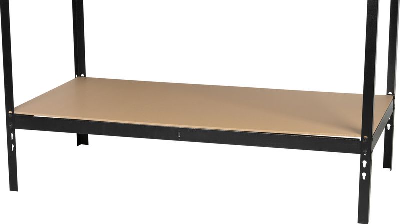 Masă de lucru atelier Racks DWB60, cu sertar, poliță și panou perforat, 120x60x150 cm, max. 230 kg