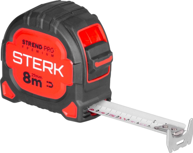 Ruletă Strend Pro Premium Sterk RZ8027, 8 m, 27 mm, cu magnet, bandă extra lată