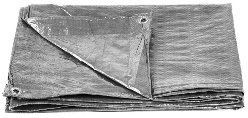Prelată impermeabilă Tarpaulin Medium 3x3 m, 100 g/m², argintie, cu ochiuri metalice