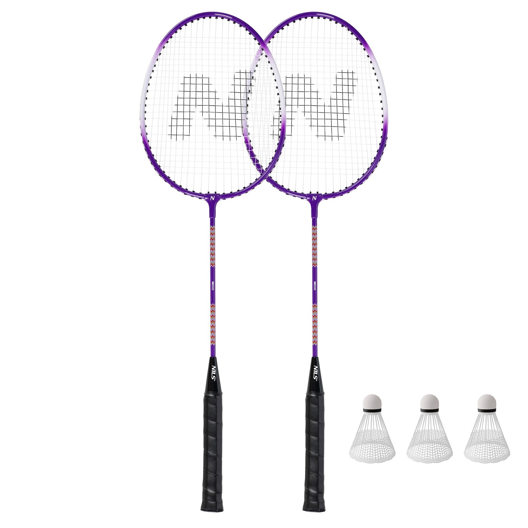 Set badminton Nils NRZ2053 2 rachete, 3 fluturasi, 1 husa de protective FitLine Training