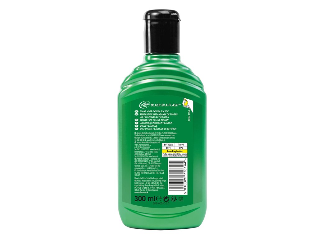 Solutie pentru restaurat elemente plastic exterior si anvelope Turtle Wax 52855 GL Black in A Flash 300ml AutoDrive ProParts