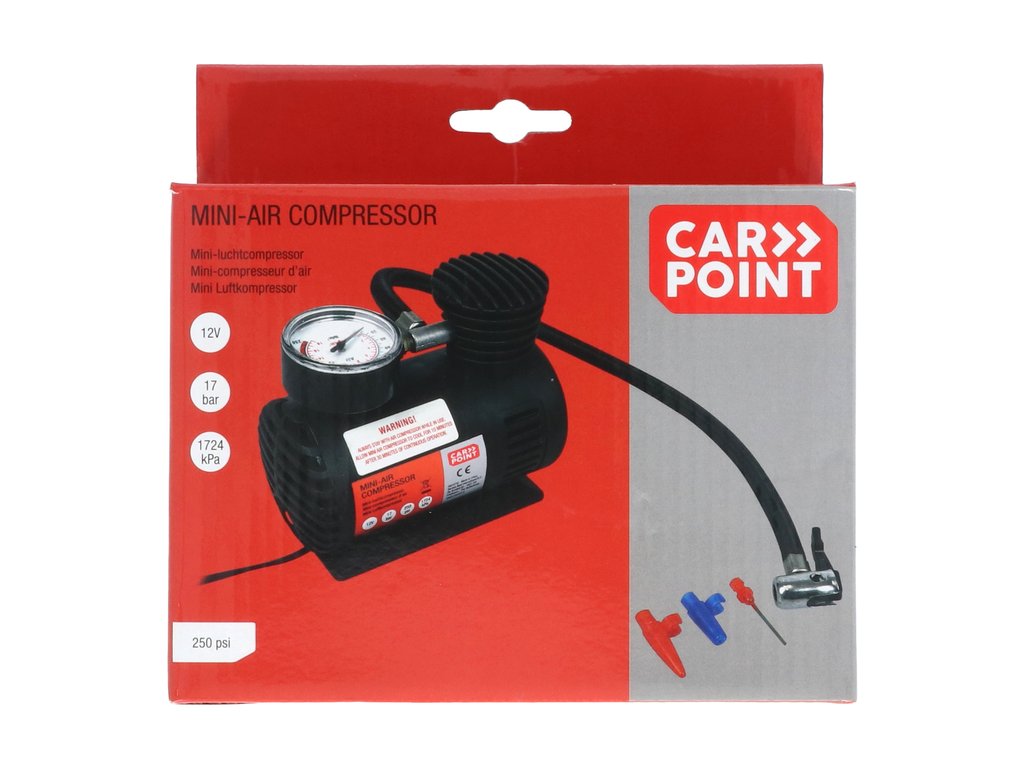 Compresor auto Carpoint 12V 16bari cu fisa bricheta si adaptori AutoDrive ProParts