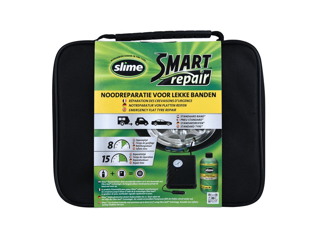 Kit Anti-Pana Slime Smart Repair 473ml + Compresor aer 12V pentru anvelope fara camera lichid reparatie pana instant AutoDrive ProParts