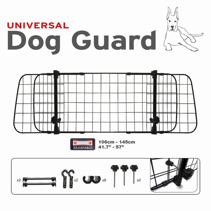 Grilaj separator portbagaj, prindere pe tetiera, pentru caini AutoDrive ProParts