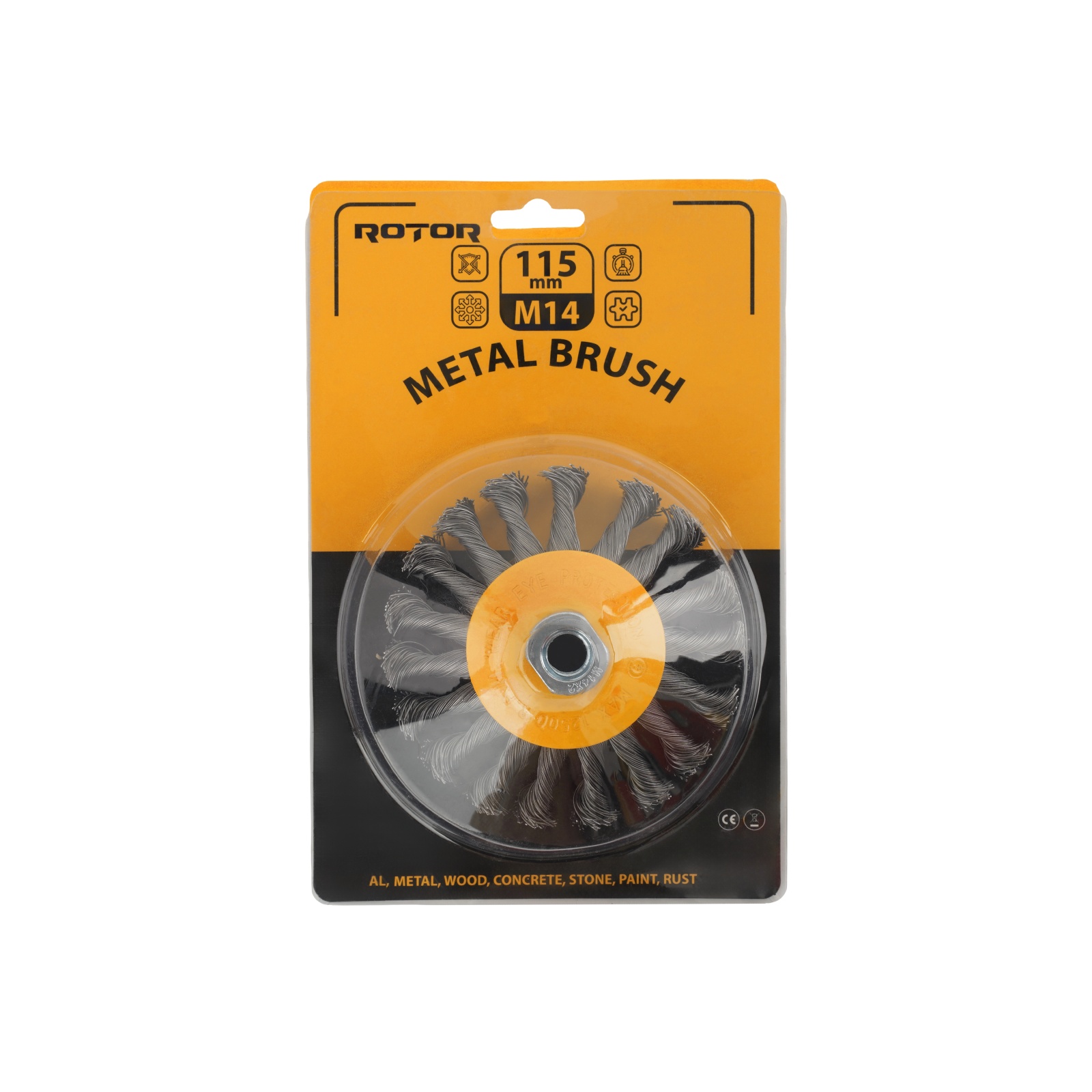 Perie de sârmă conică cu noduri Rotor 115 mm M14 pentru polizor unghiular