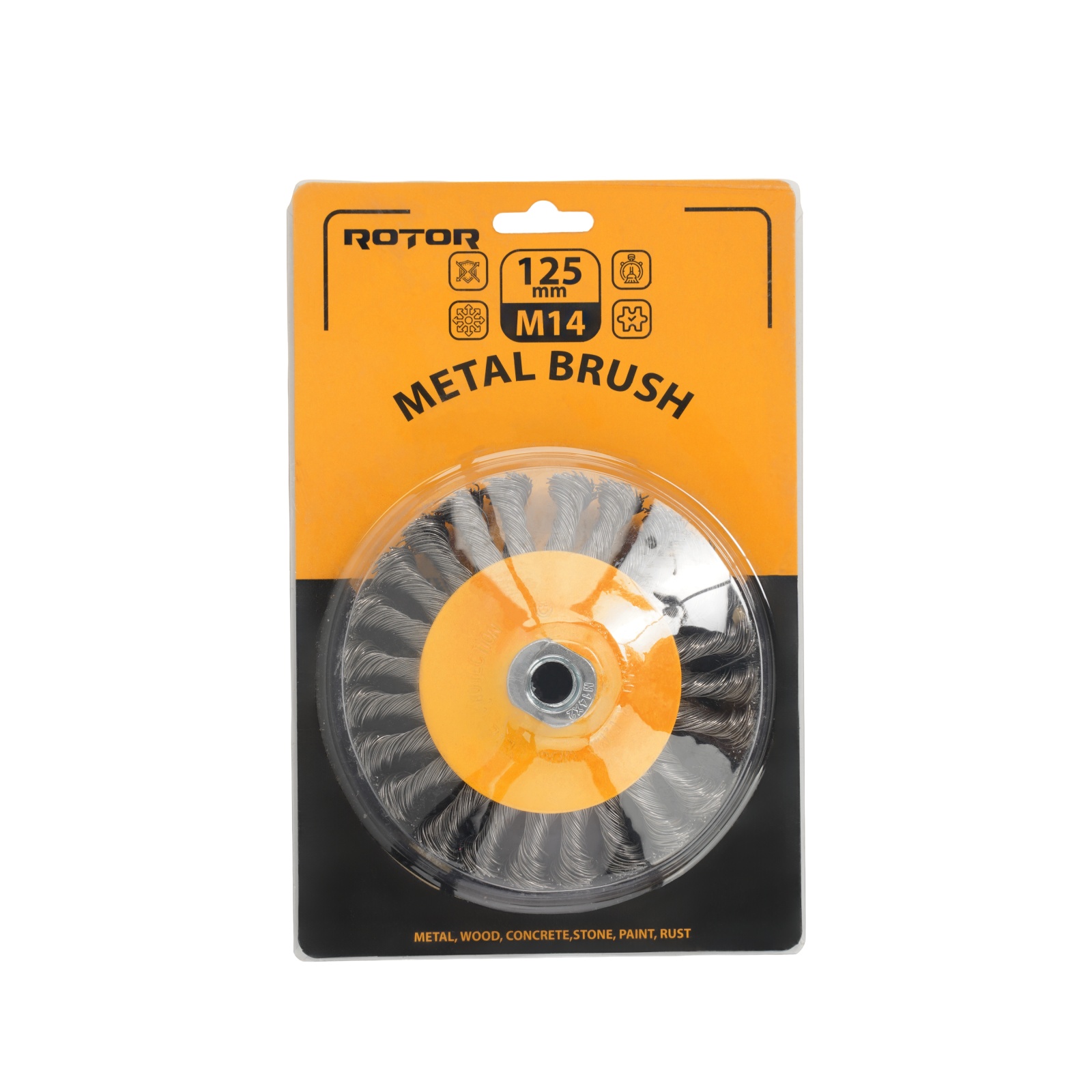 Perie de sârmă conică cu noduri ROTOR 125 mm M14 pentru polizor unghiular (flex)