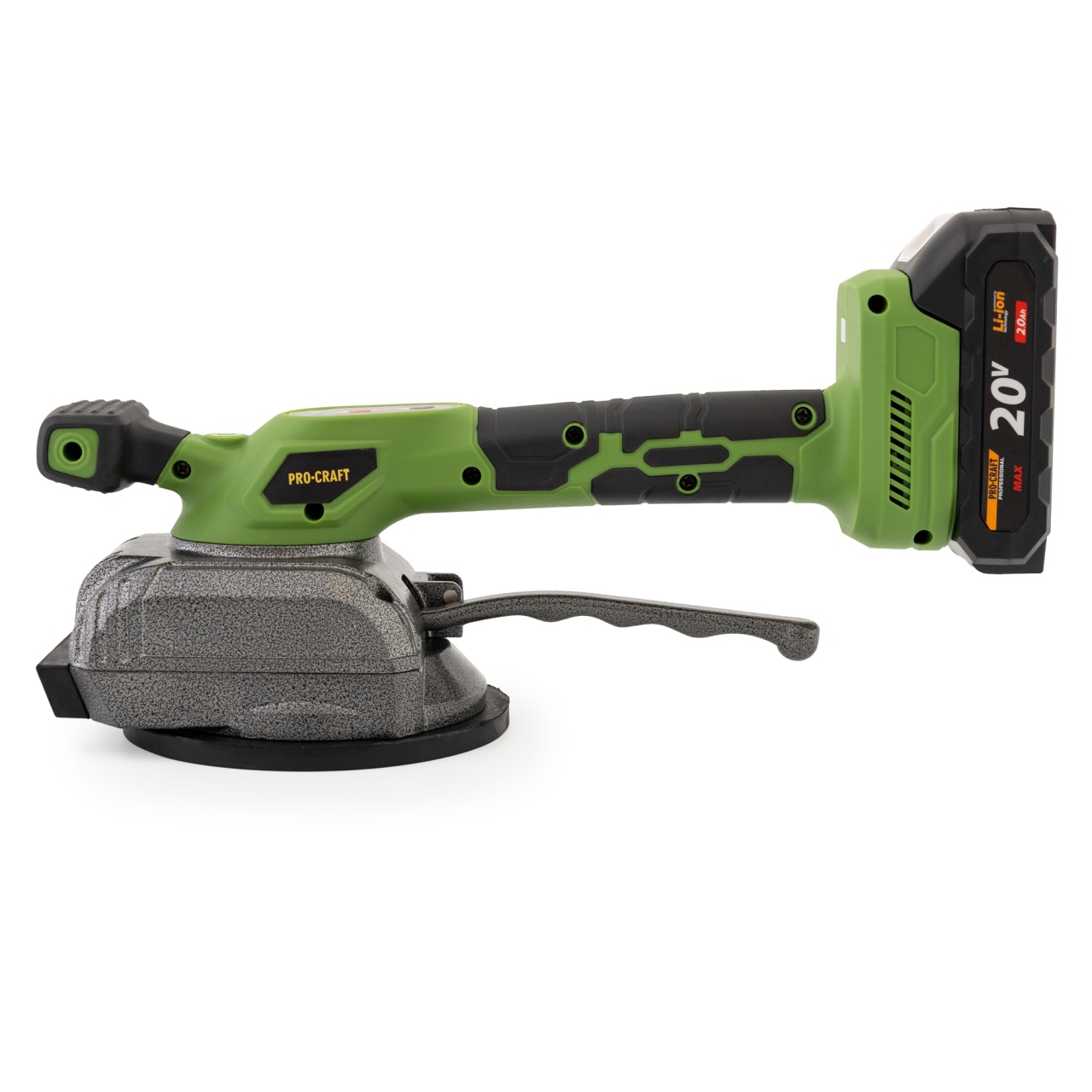 Ventuză electrică pentru gresie și faianță cu vibrații PROCRAFT PTM20, acumulator 20V 2Ah, 75 kg, 15.000 vib/min