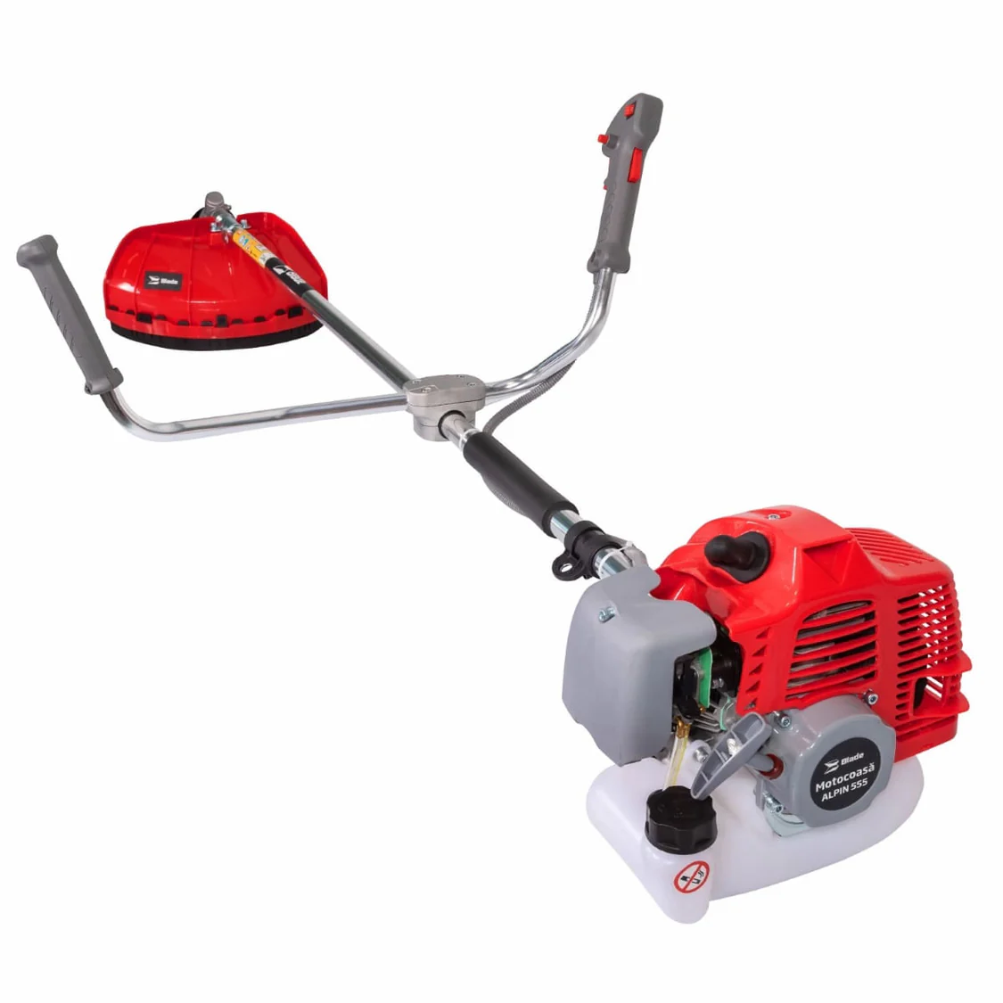 Motocoasă pe benzină Blade Alpin 555, 52cc, 5.5CP, 2 timpi (Resigilată) – cu ham și disc vidia 40T