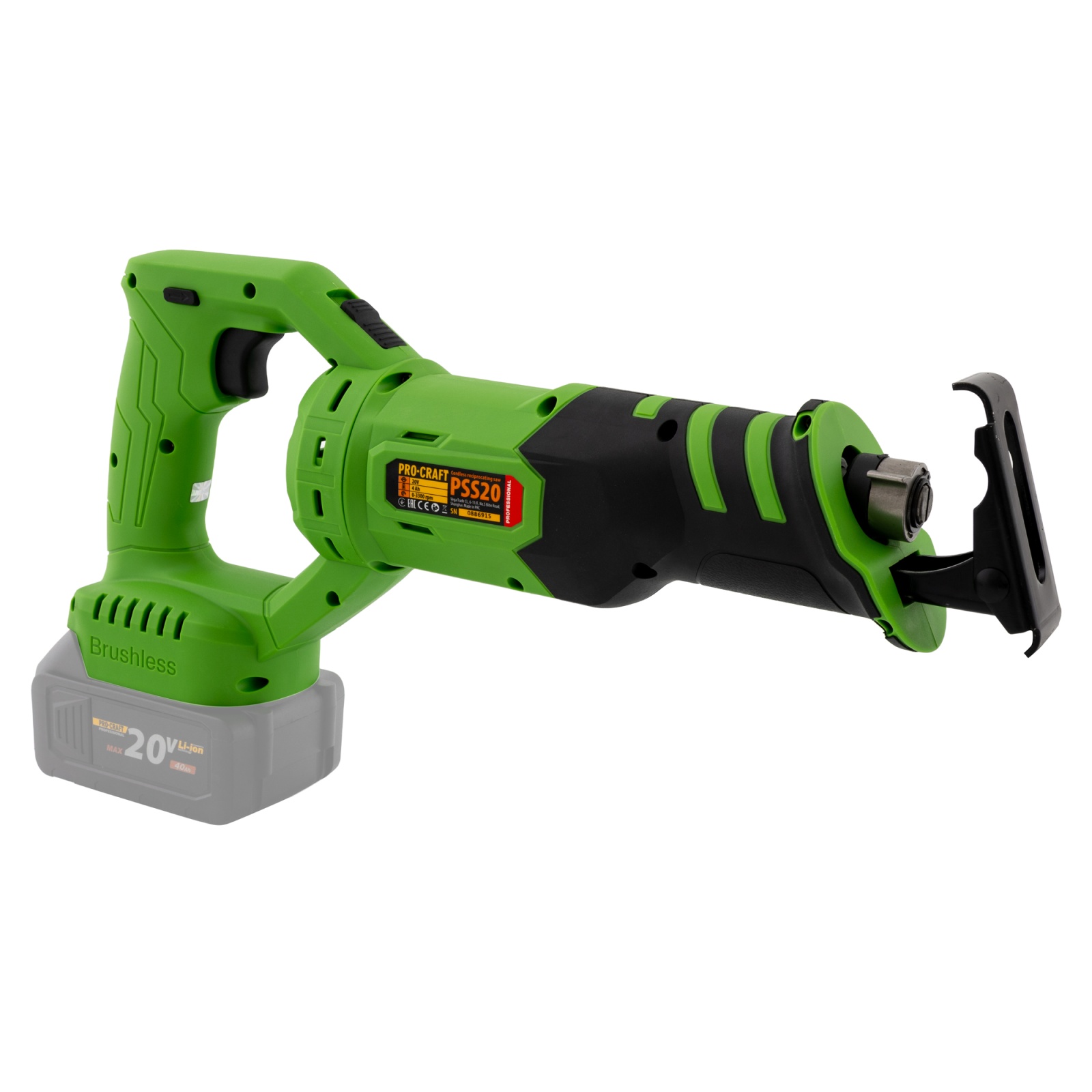 Fierăstrău sabie (reciproc) cu acumulator ProCraft PSS20 20V, 3300 spm, cursă 150 mm – fără baterie/încărcător