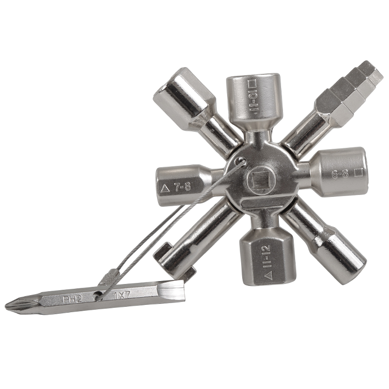 Cheie universală 4 în 1 pentru tablouri electrice & dulapuri tehnice (set deschidere cabinet)