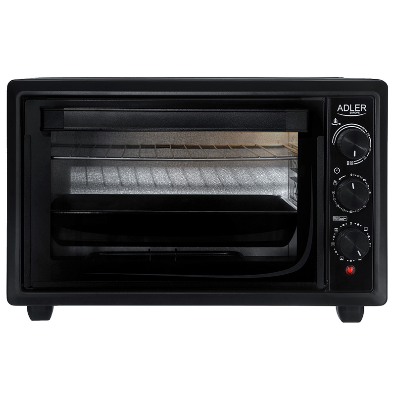 Cuptor electric Adler 26L 1500W cu convecție, 6 funcții, timer 90 min