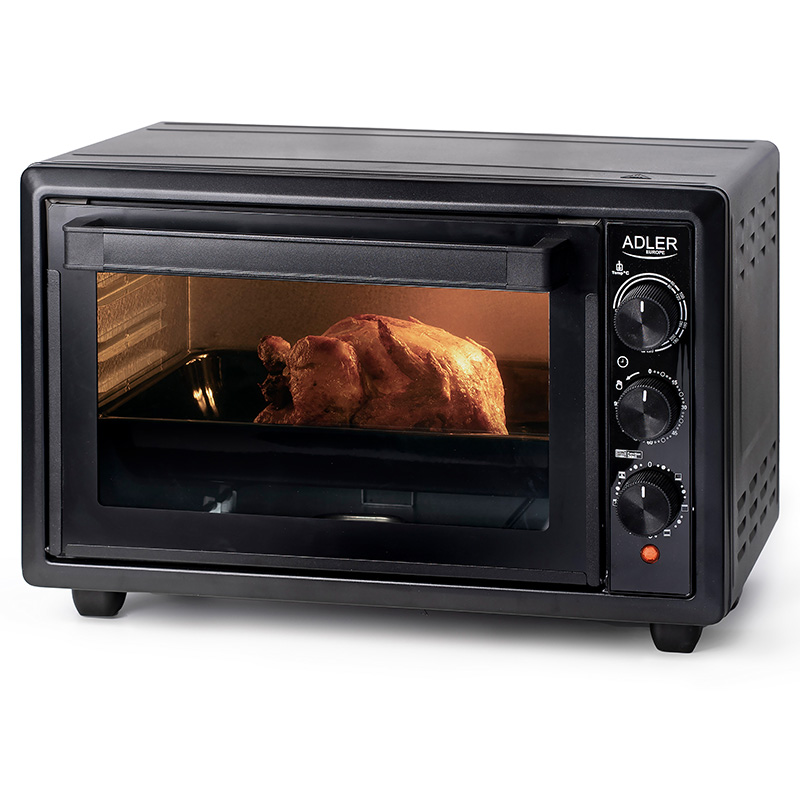 Cuptor electric Adler 26L 1500W cu convecție, 6 funcții, timer 90 min