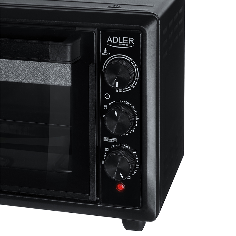 Cuptor electric Adler 26L 1500W cu convecție, 6 funcții, timer 90 min