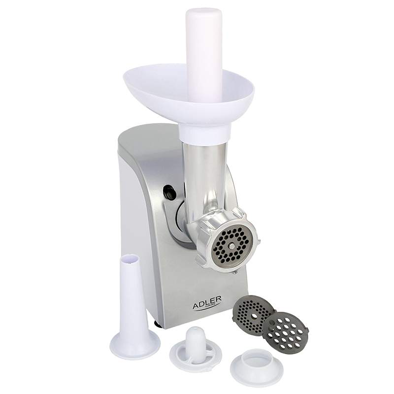 Mașină de tocat carne Adler AD 4808, 1500W, 3 site (3/5/7 mm) și accesoriu pentru cârnați