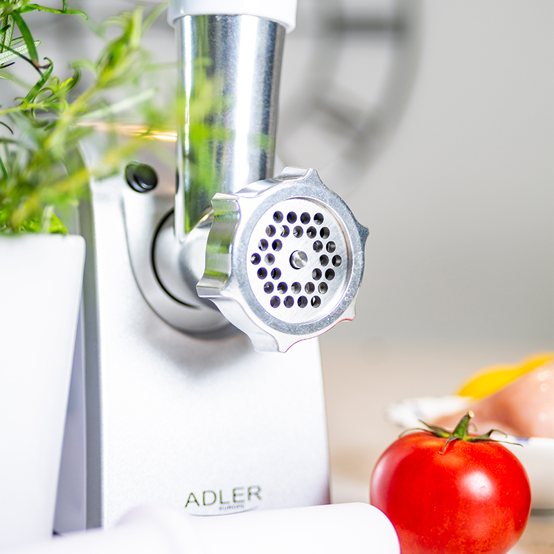 Mașină de tocat carne Adler AD 4808, 1500W, 3 site (3/5/7 mm) și accesoriu pentru cârnați