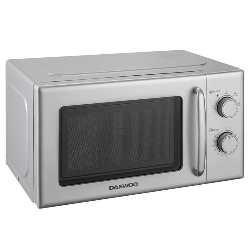 Cuptor cu microunde Daewoo 20L 700W, 5 trepte, 2 Way Defrost, mecanic, gri