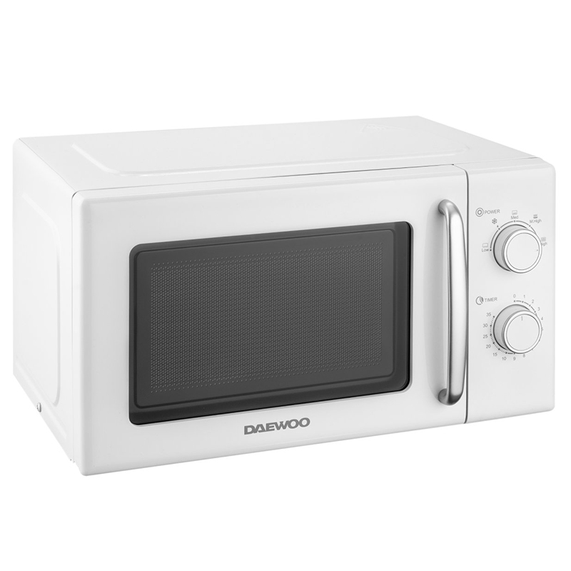 Cuptor cu microunde Daewoo 20L 700W, control mecanic, funcție dezghețare, alb