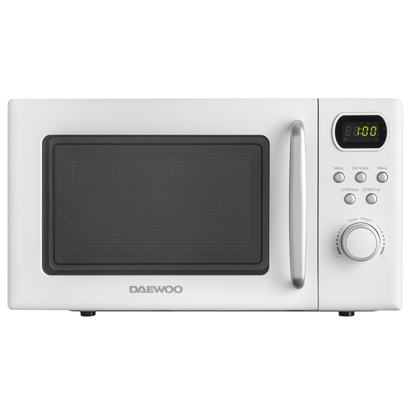 Cuptor cu microunde Daewoo 20L 700W Digital, 8 Programe, Alb