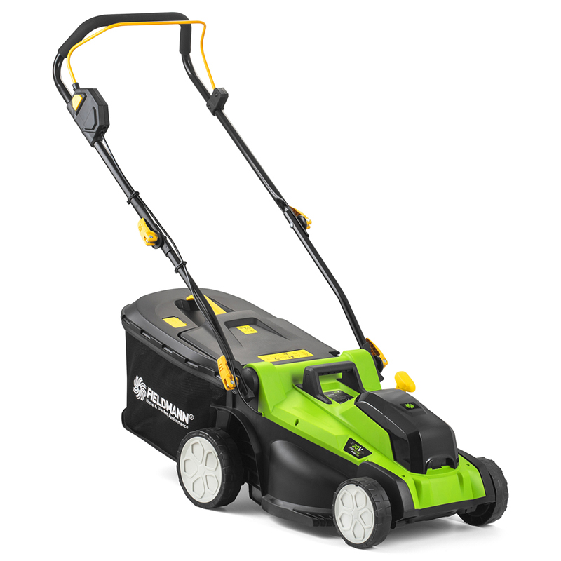 Mașină de tuns iarbă pe acumulator Fieldmann FAST POWER 20V (2x20V), 37 cm, motor brushless, coș colector 40L, mulcire