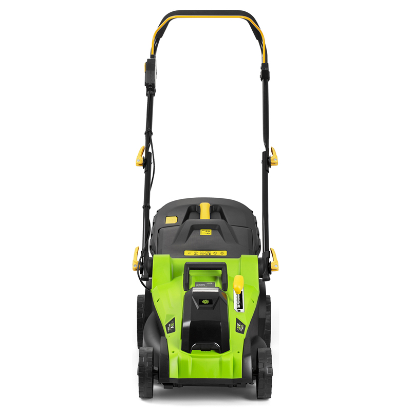 Mașină de tuns iarbă pe acumulator Fieldmann FAST POWER 20V (2x20V), 37 cm, motor brushless, coș colector 40L, mulcire