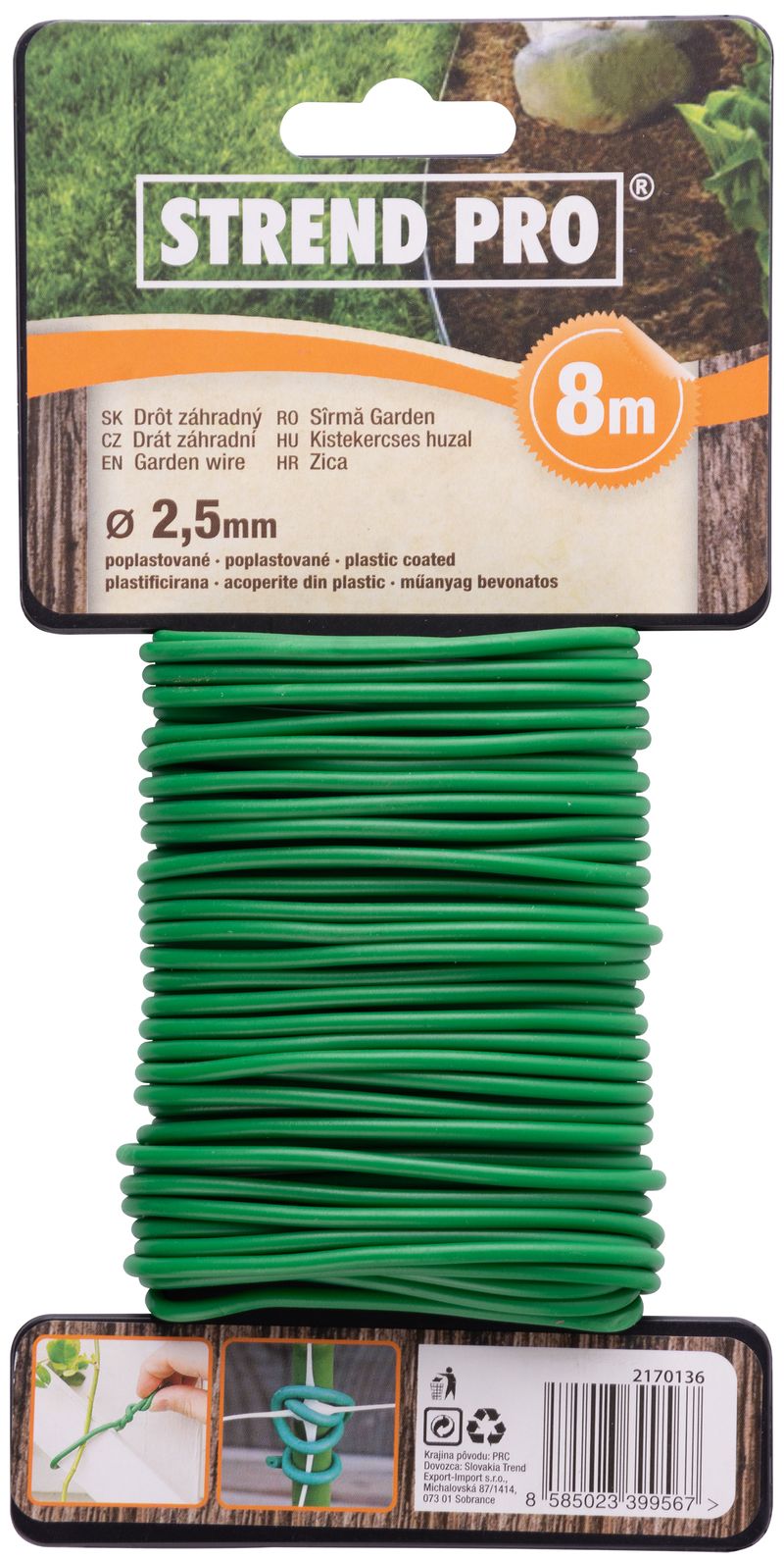Sarma de gradina plastifiata Strend Pro MaderGarden, 8 m, 2,5 mm, verde