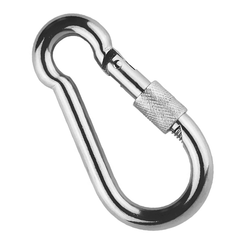 Carabină zincată cu filet 8 mm / 10 mm, cu clapetă (tip oval)