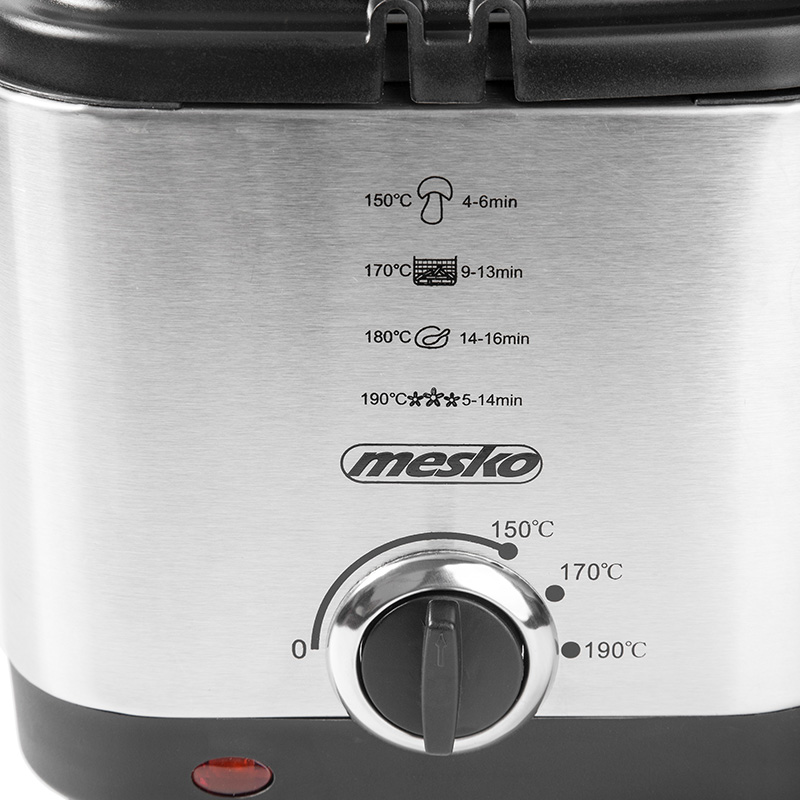 Friteuză electrică Mesko MS 4910 900W din inox, cu termostat reglabil și coș cu ridicare