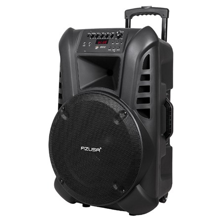 Boxă activă portabilă Azusa 15” 60W RMS cu Bluetooth, USB/SD, FM și 2 microfoane wireless