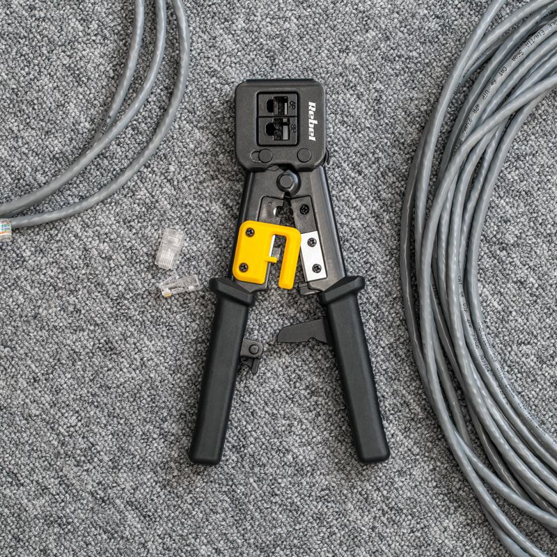 Cleste sertizare RJ45/RJ11/RJ12 Rebel cu dezizolator, pentru mufe 6P/8P