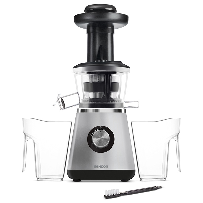 Storcator de fructe si legume Slow Juicer Sencor 400W, 60 RPM, microfiltru inox
