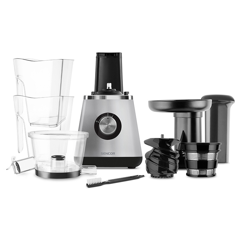 Storcator de fructe si legume Slow Juicer Sencor 400W, 60 RPM, microfiltru inox