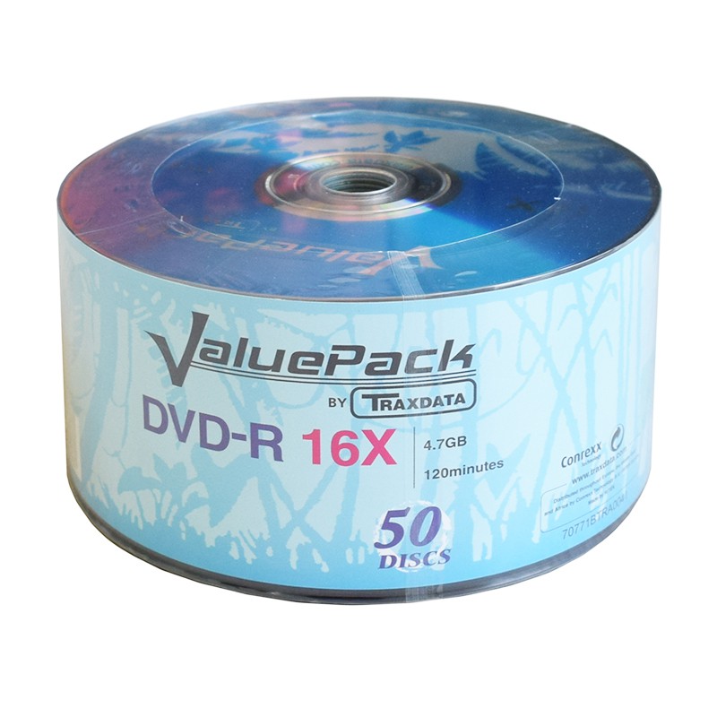 DVD-R Traxdata 4.7GB 16X, Set 50 buc (ValuePack)