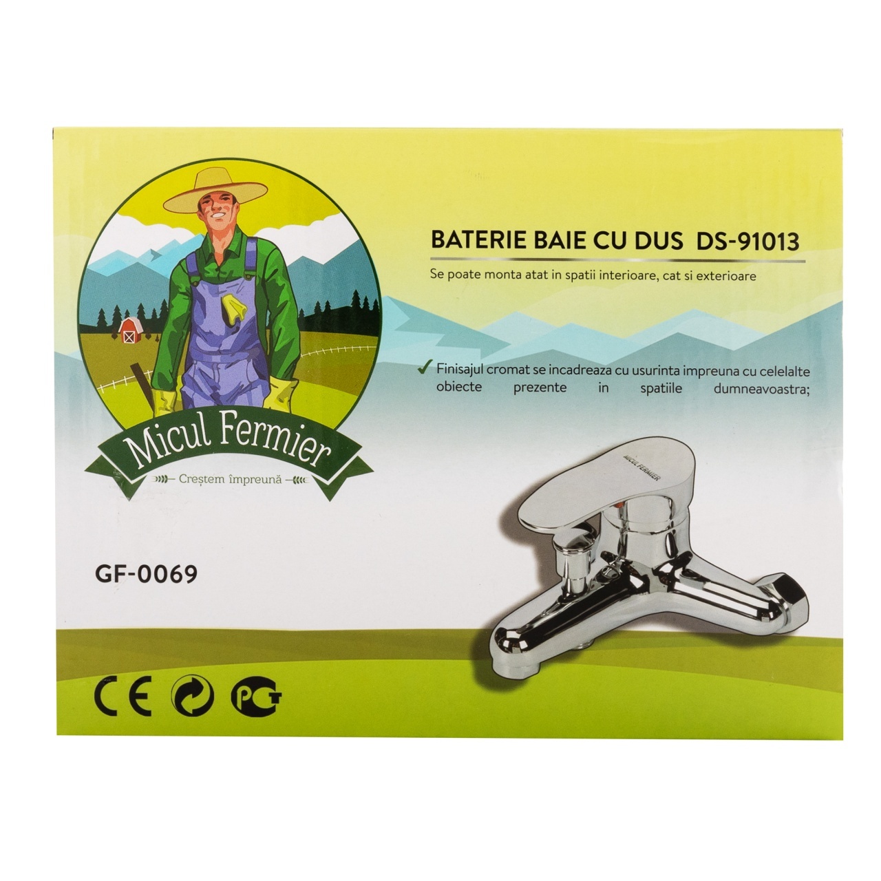 Baterie cadă cu duș Sanit Lux DS-91013, monocomandă, cromată