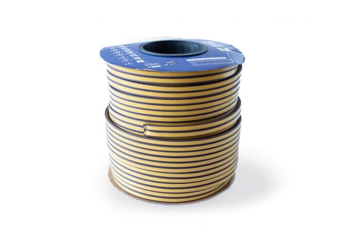 Bandă etanșare autoadezivă Purfix profil D 9x6 mm, maro, rolă 100 m