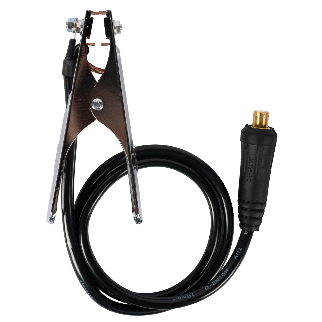 Set cabluri de sudura Micul Fermier 300A – cleste masa + portelectrod, conectori 35-50