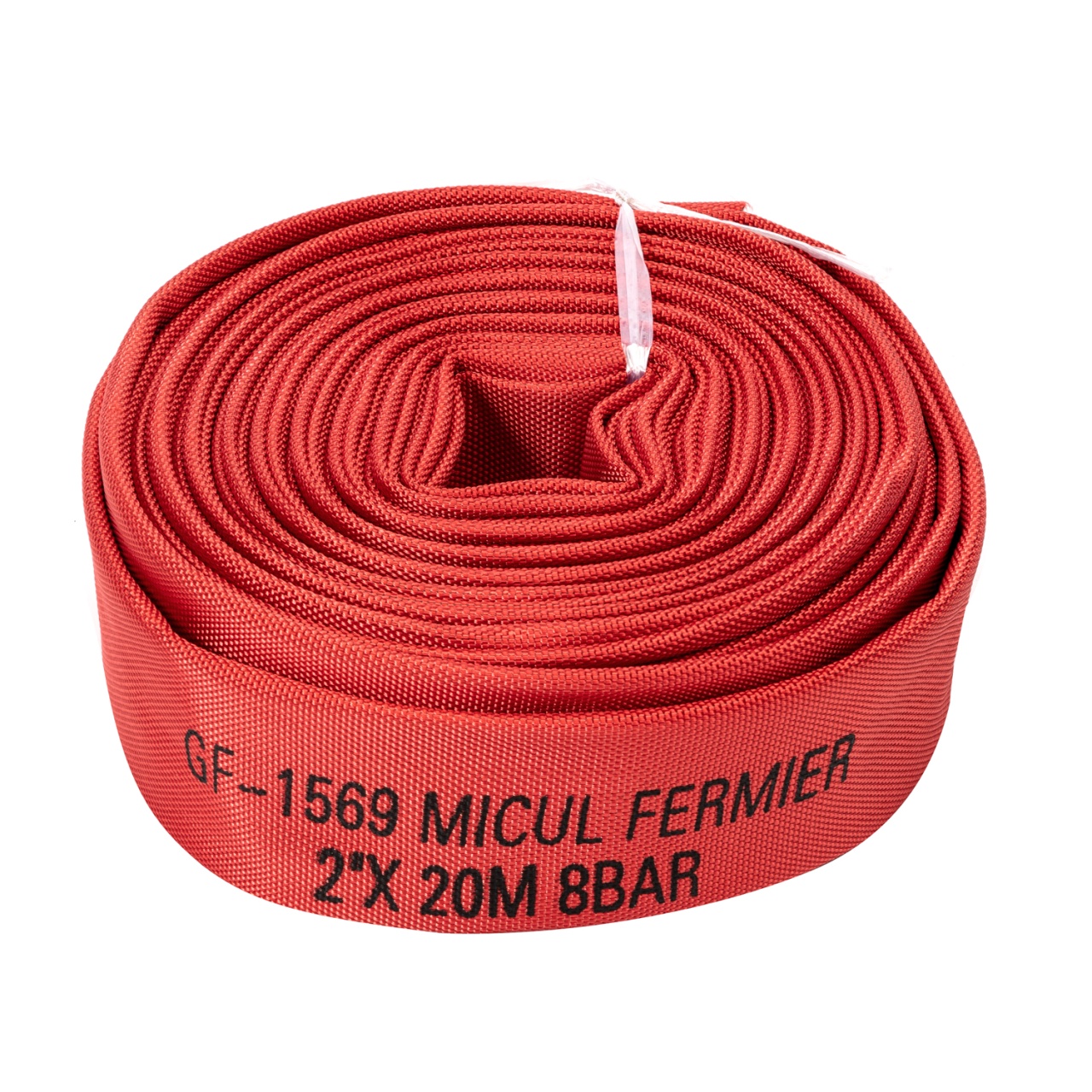 Furtun pompier refulare 2” 20 m 8 bar roșu, fără capete – Micul Fermier GF-1569