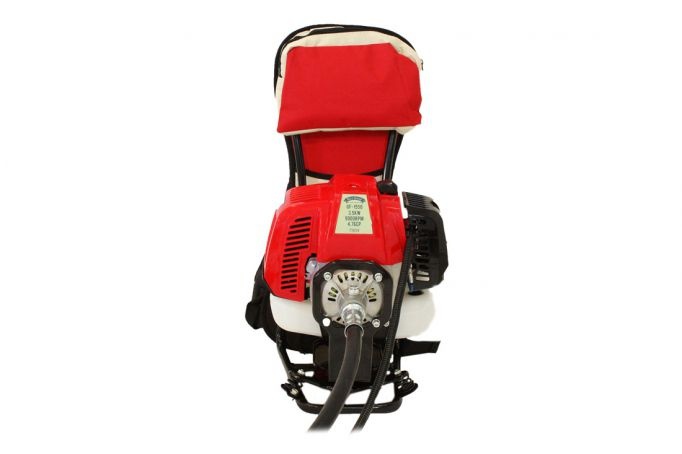 Motocoasă pe benzină tip rucsac 4.76 CP Micul Fermier GF-1550 (43cc) cu 7 accesorii