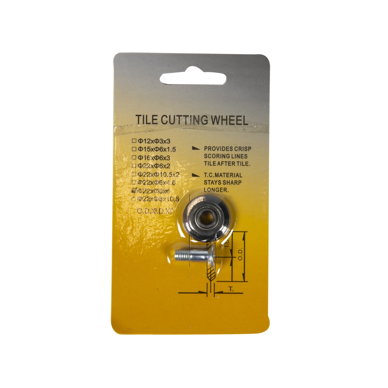 Rola vidia 22x6x6 mm din carbura de tungsten pentru masini taiat gresie/faianta Detoolz DZ-C214/215/217/225/227