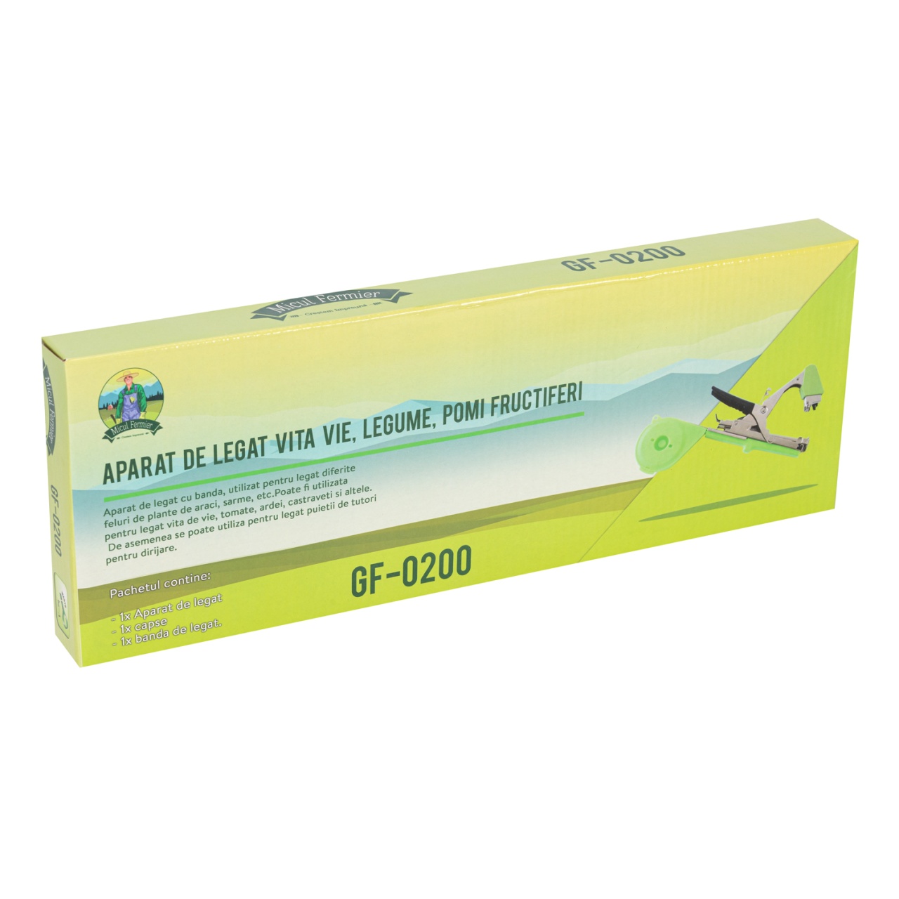 Aparat de legat plante pentru vita de vie, legume si pomi – Micul Fermier GF-0200, cu banda si capse