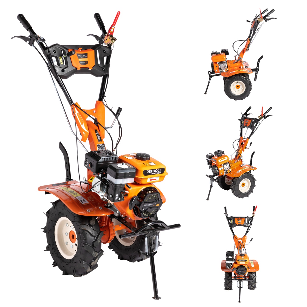 Motocultor Detoolz 8.5 CP 212cc pe benzină 4T, 3 viteze (2+1), cu roți 500-8