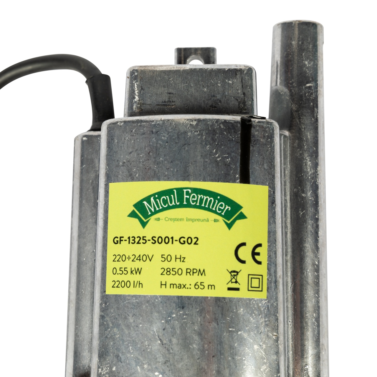 Pompă submersibilă cu vibrații Micul Fermier 0,55 kW, 2200 l/h, Hmax 65 m, 1/2