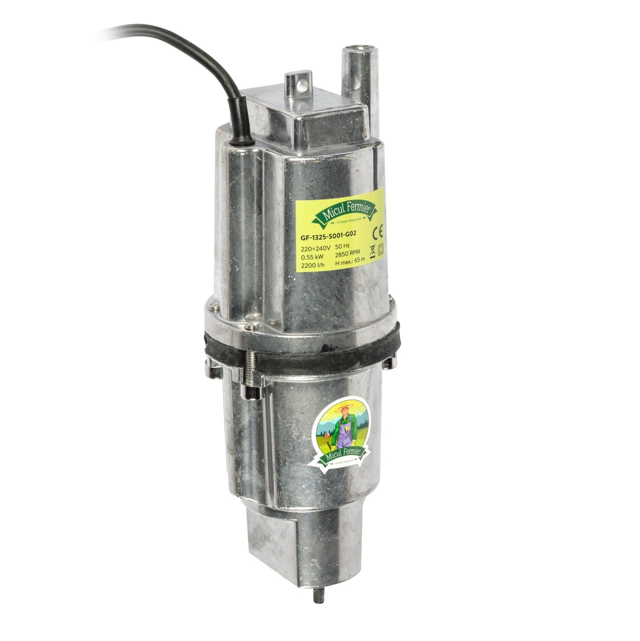 Pompă submersibilă cu vibrații Micul Fermier 0,55 kW, 2200 l/h, Hmax 65 m, 1/2