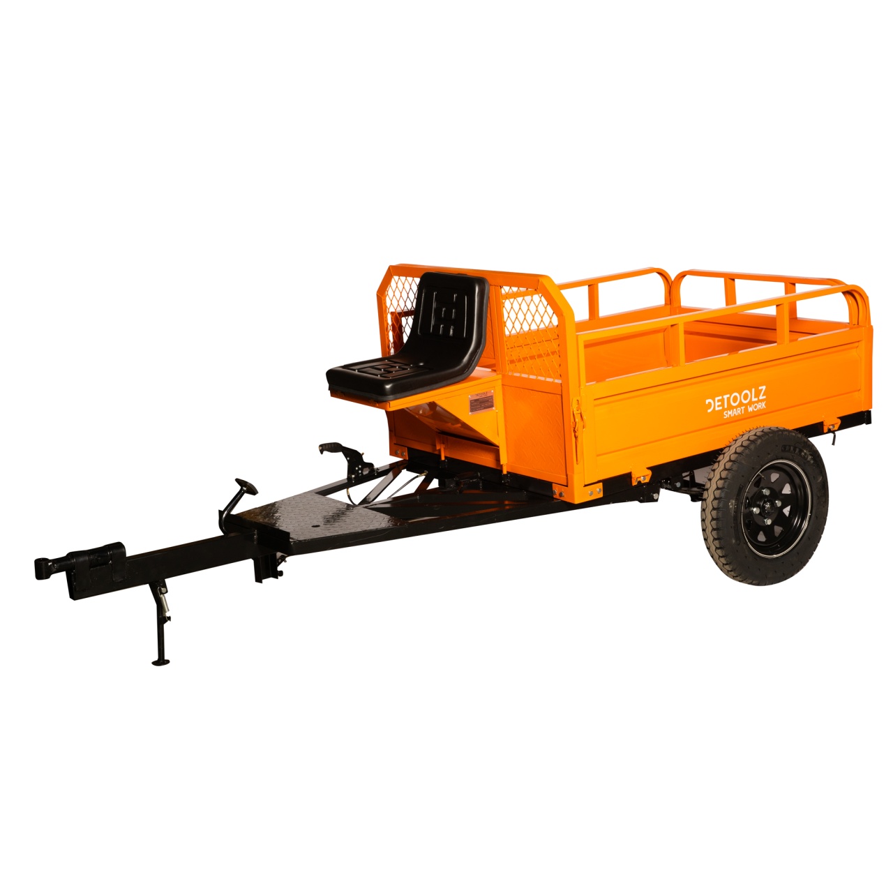 Remorcă pentru motocultor Detoolz DZ-M149 600 kg, basculabilă, extensie înălțime 150 mm