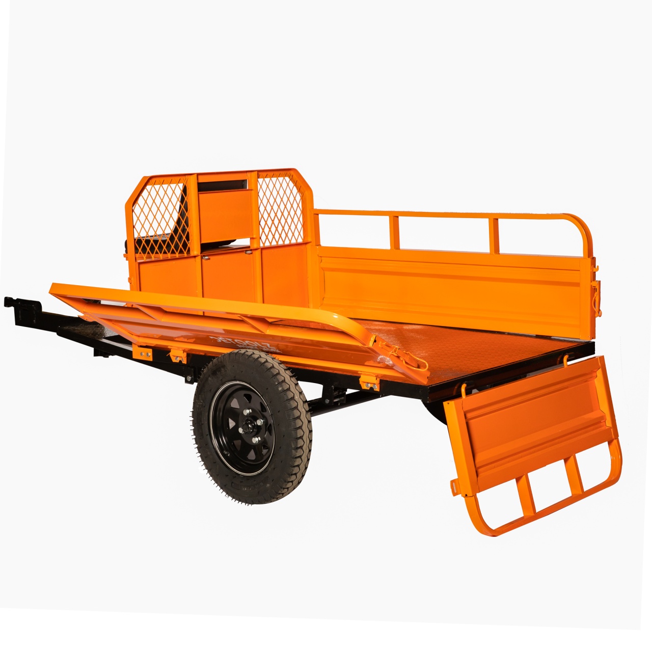 Remorcă pentru motocultor Detoolz DZ-M149 600 kg, basculabilă, extensie înălțime 150 mm