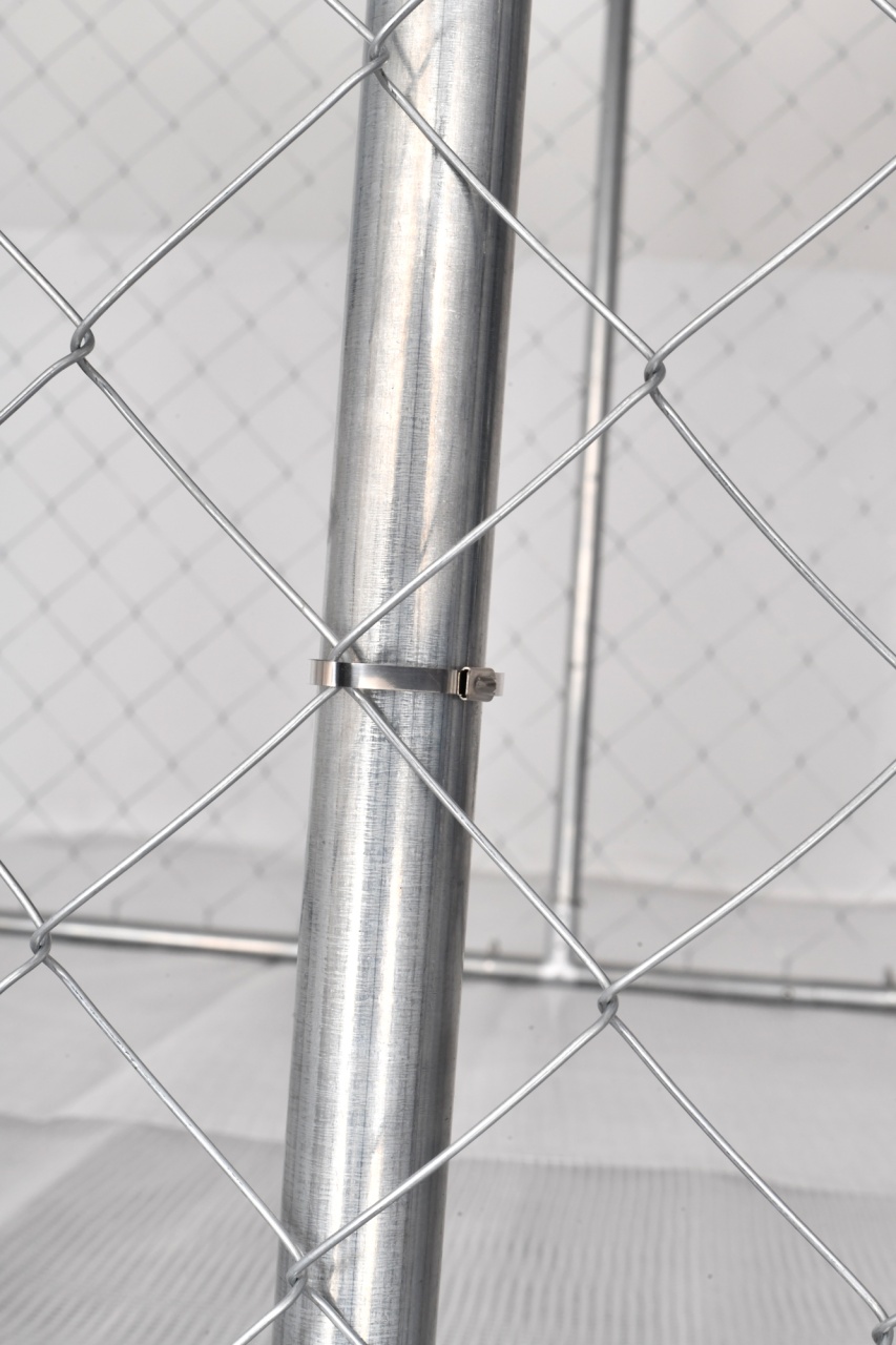 Tarc exterior (padoc) pentru câini 2x2x1,5 m, oțel galvanizat cu acoperiș – Micul Fermier CA G01